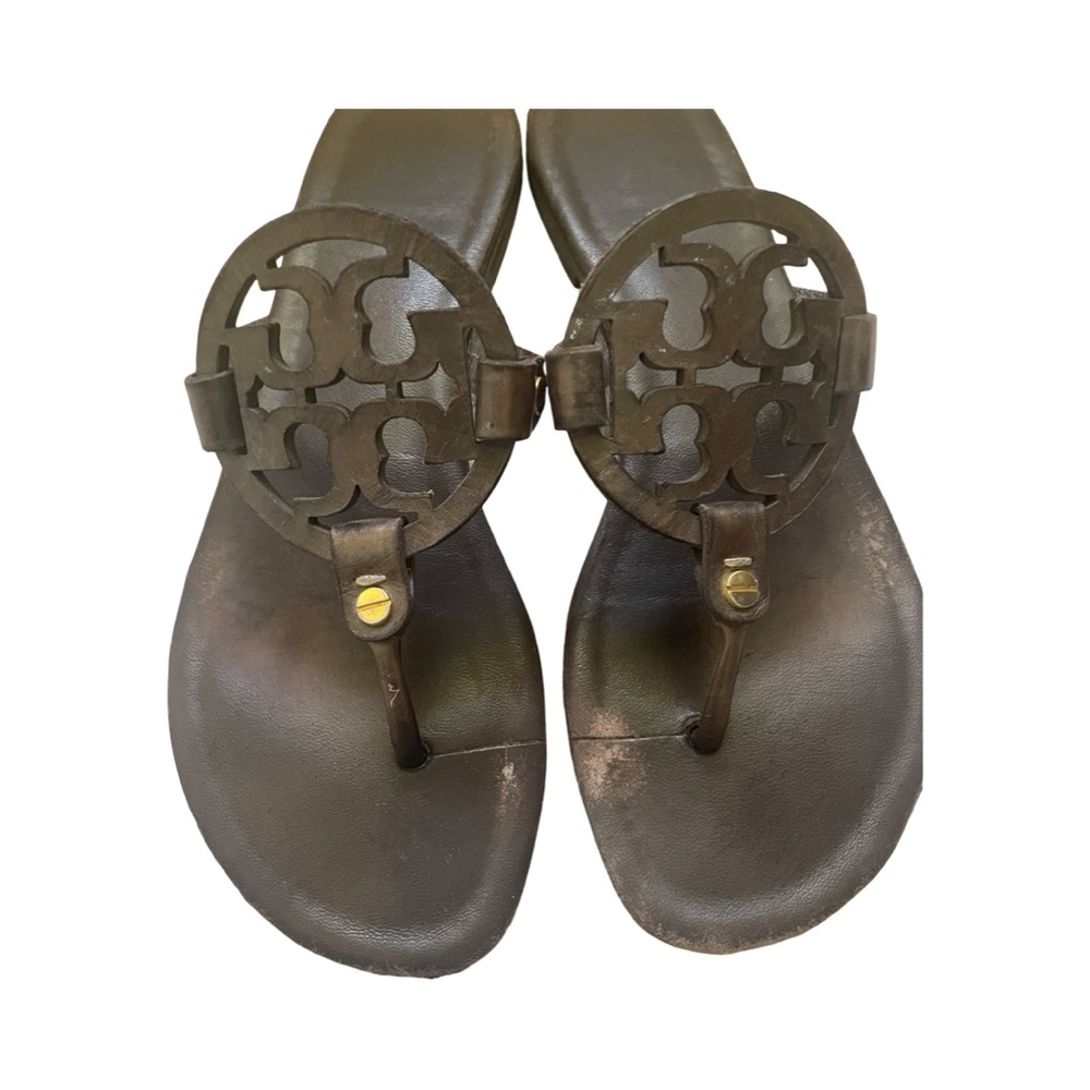 Brown Leather Sandals Tory Burch size 7.5 - Picture 4 of 4